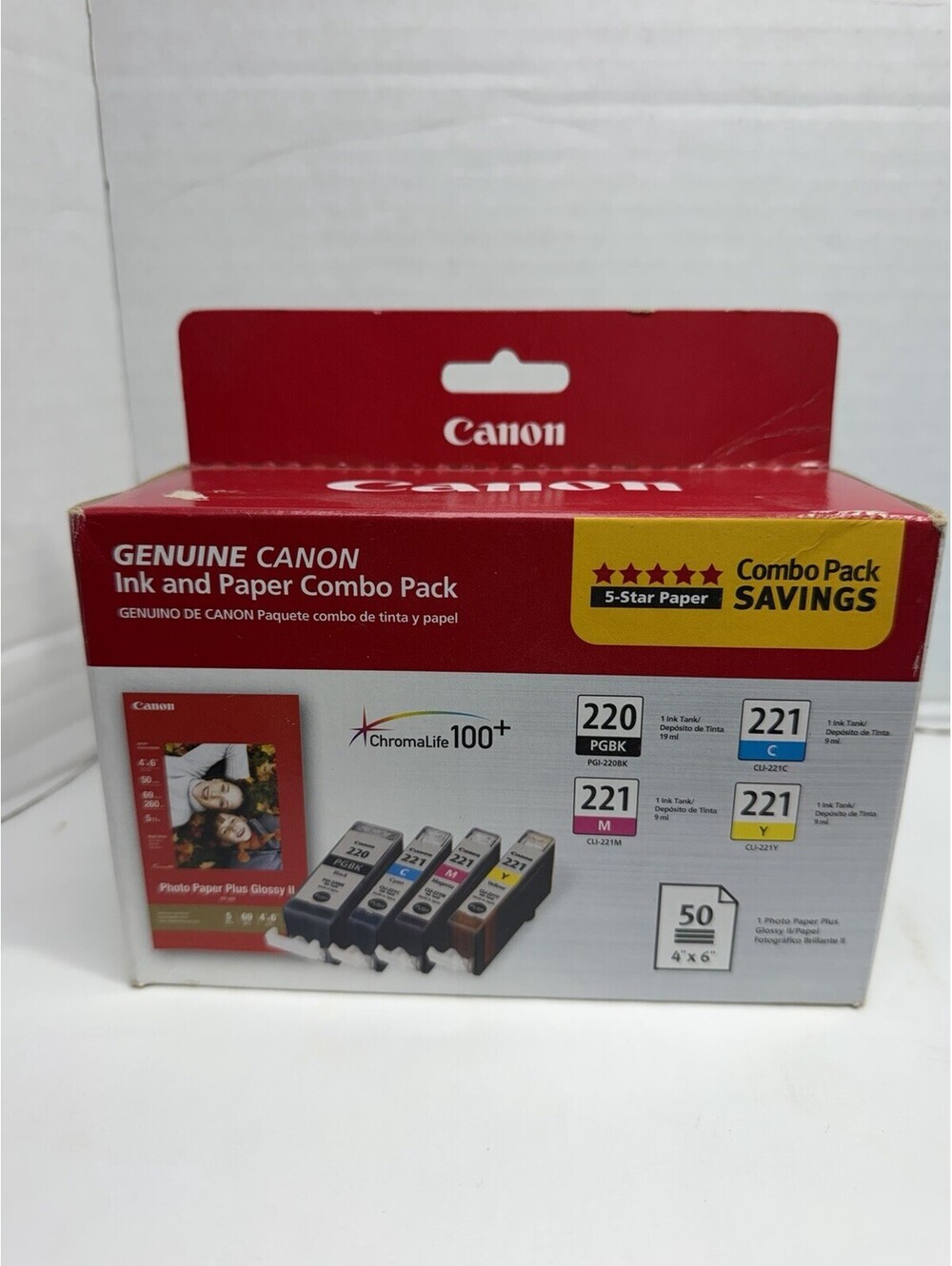 PGI-220/CLI-221 Combo Ink Pack with Photo Paper